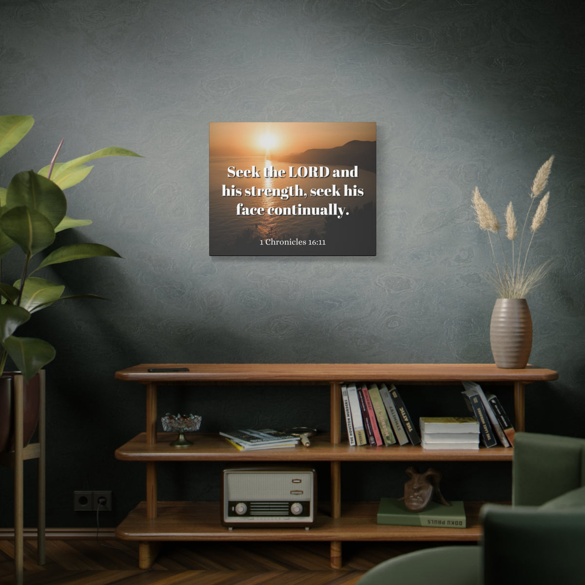 Scripture Canvas Seek The Lord Continually 1 Chronicles 16:11 Christian Wall Art Bible Verse Print Ready to Hang
