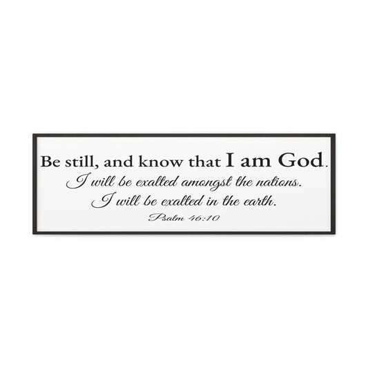 Scripture Walls Psalm 46:10 White Bible Verse Canvas Christian Wall Art Ready to Hang Unframed-Express Your Love Gifts