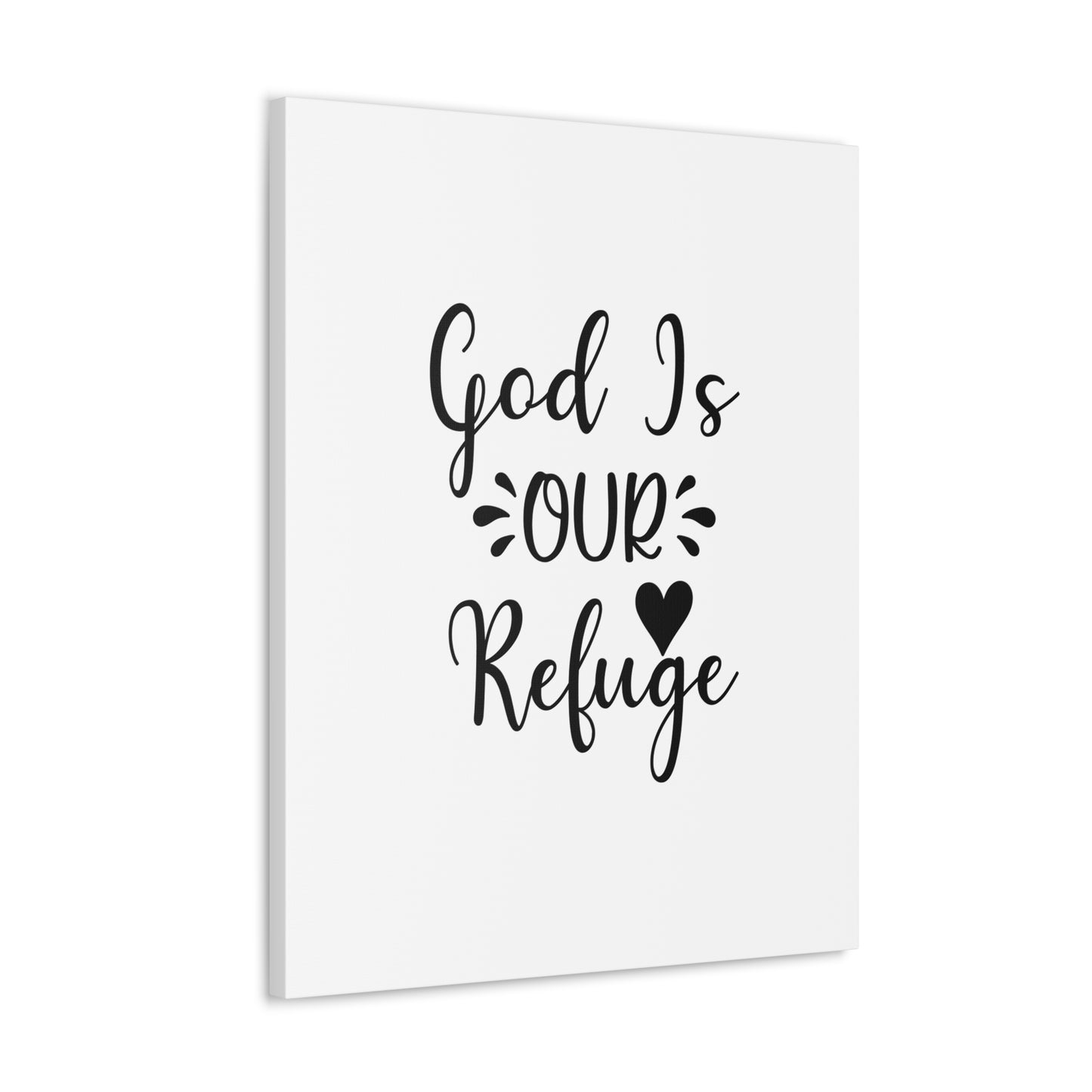God Is Our Refuge Psalm 46:1 Heart Christian Wall Art Bible Verse Print Ready to Hang