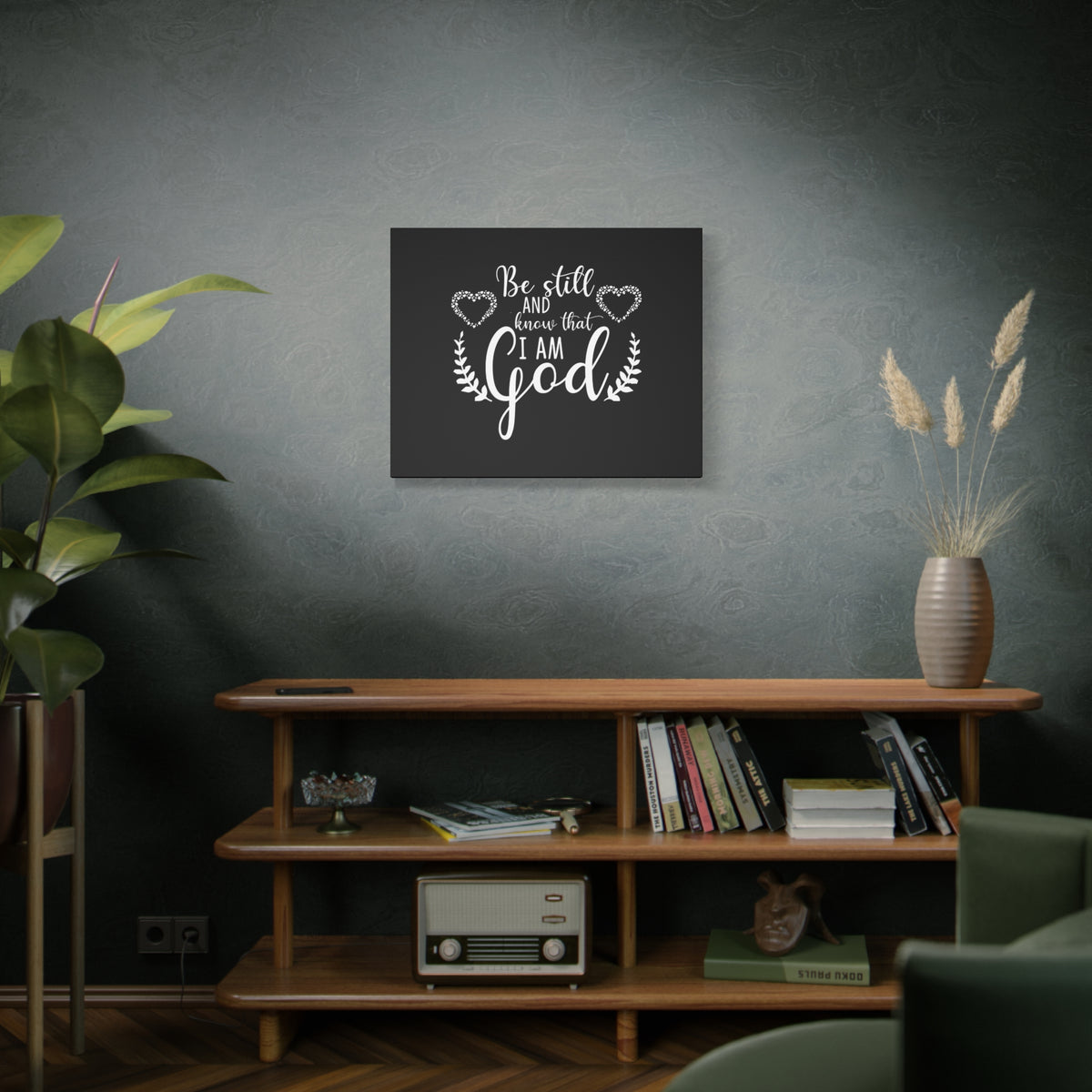Scripture Canvas Be Still And Know That I Am God Psalm 46:10 Christian Wall Art Bible Verse Print Ready to Hang
