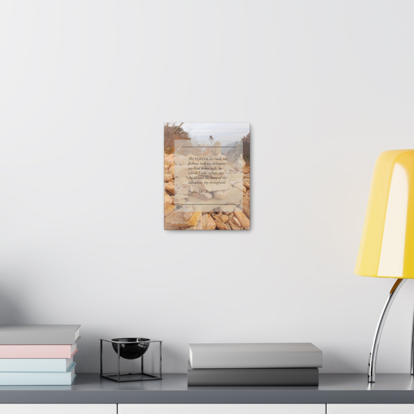 Horn Of My Salvation Psalm 18:2 Bible Verse Canvas Christian Wall Art Ready to Hang