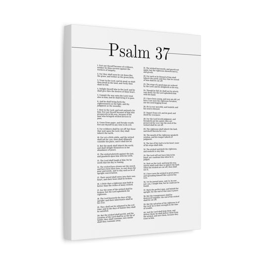 Scripture Canvas The Salvation Of The Righteous Psalm 37 Christian Wall Art Bible Verse Print Ready to Hang