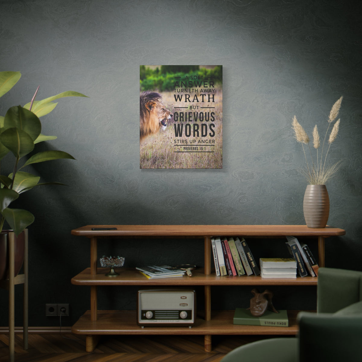 Scripture Canvas Soft Answer Proverbs 15:1 Christian Wall Art Bible Verse Print Ready to Hang