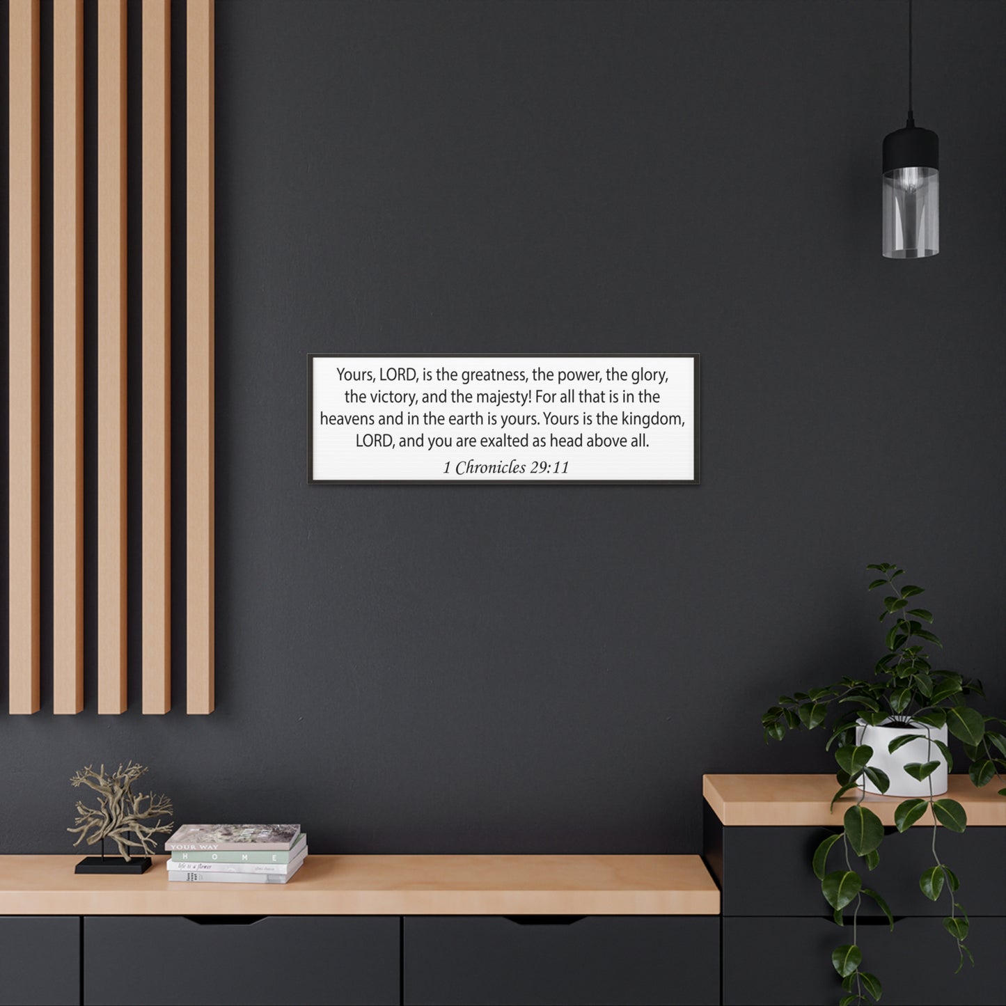 1 Chronicles 29:11 White Bible Verse Canvas Christian Wall Art Ready to Hang Unframed