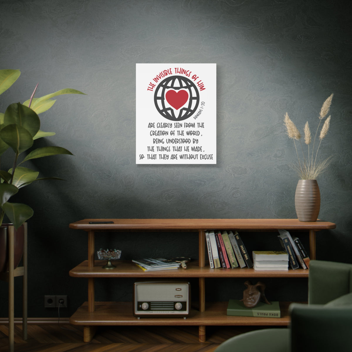 Scripture Canvas The Invisible Things Romans 1:20 Christian Wall Art Bible Verse Print Ready to Hang