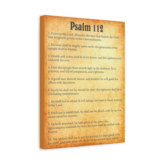 Scripture Walls Psalm 112 Gold Bible Chapter Canvas Christian Wall Art Ready to Hang