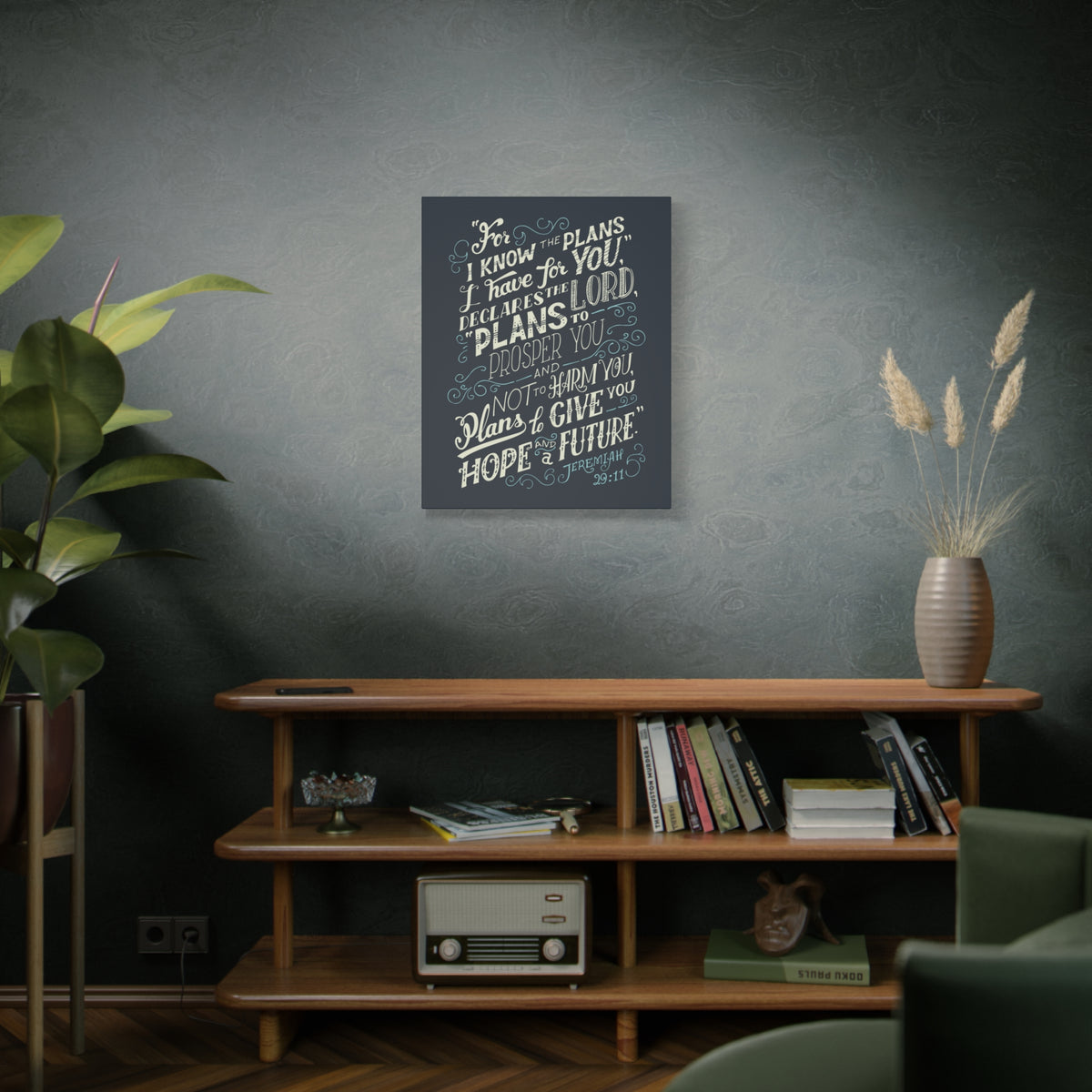 Scripture Canvas Declares The Lord Jeremiah 29:11 Christian Wall Art Bible Verse Print Ready to Hang