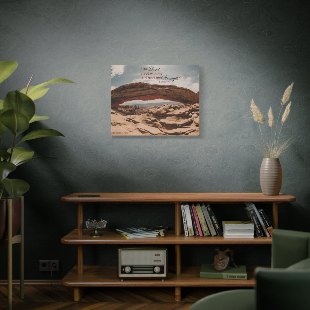 Scripture Canvas Stood With Me 2 Timothy 4:17 Christian Wall Art Bible Verse Print Ready to Hang