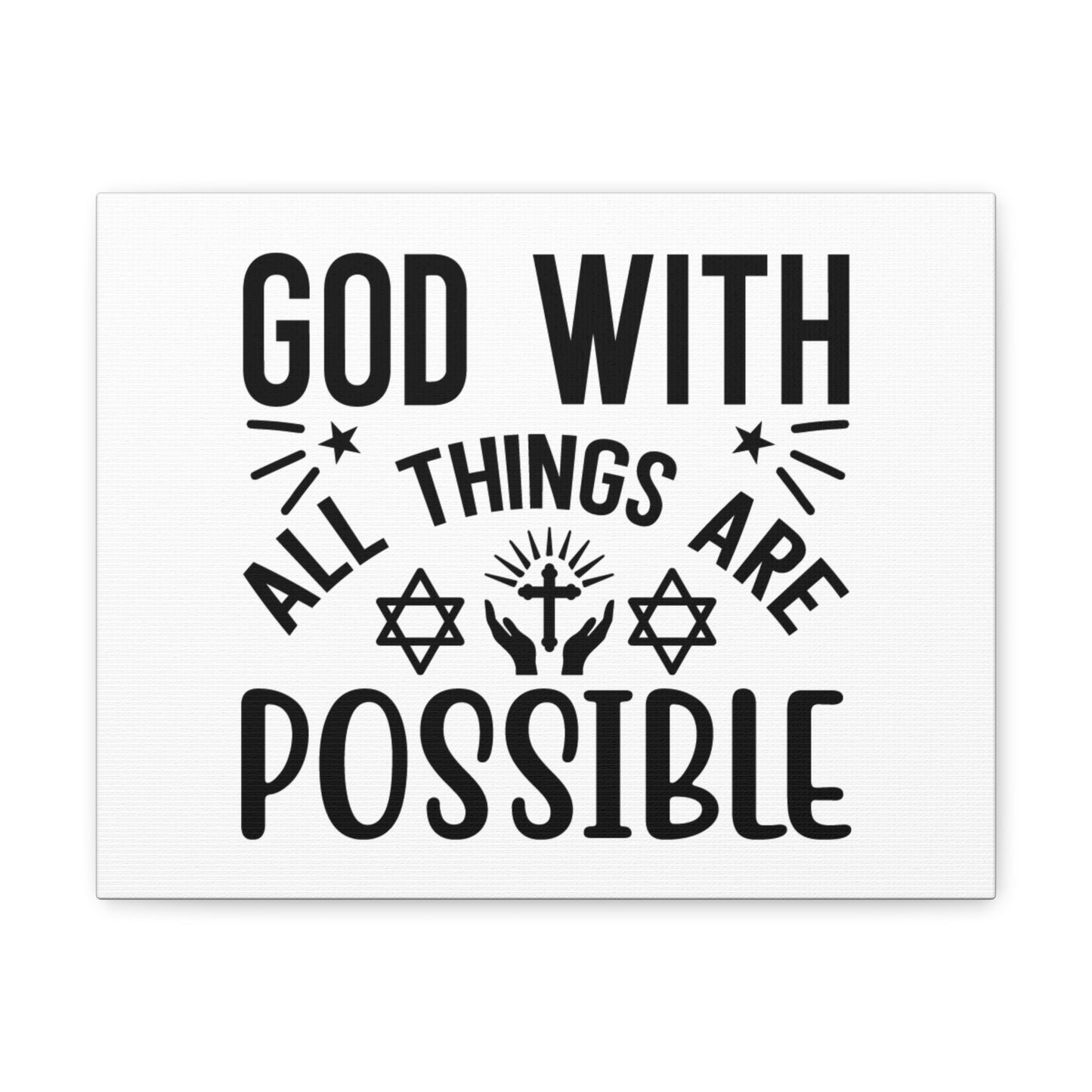God With All Things Are Possible Luke 1:37 Christian Wall Art Bible Verse Print Ready to Hang