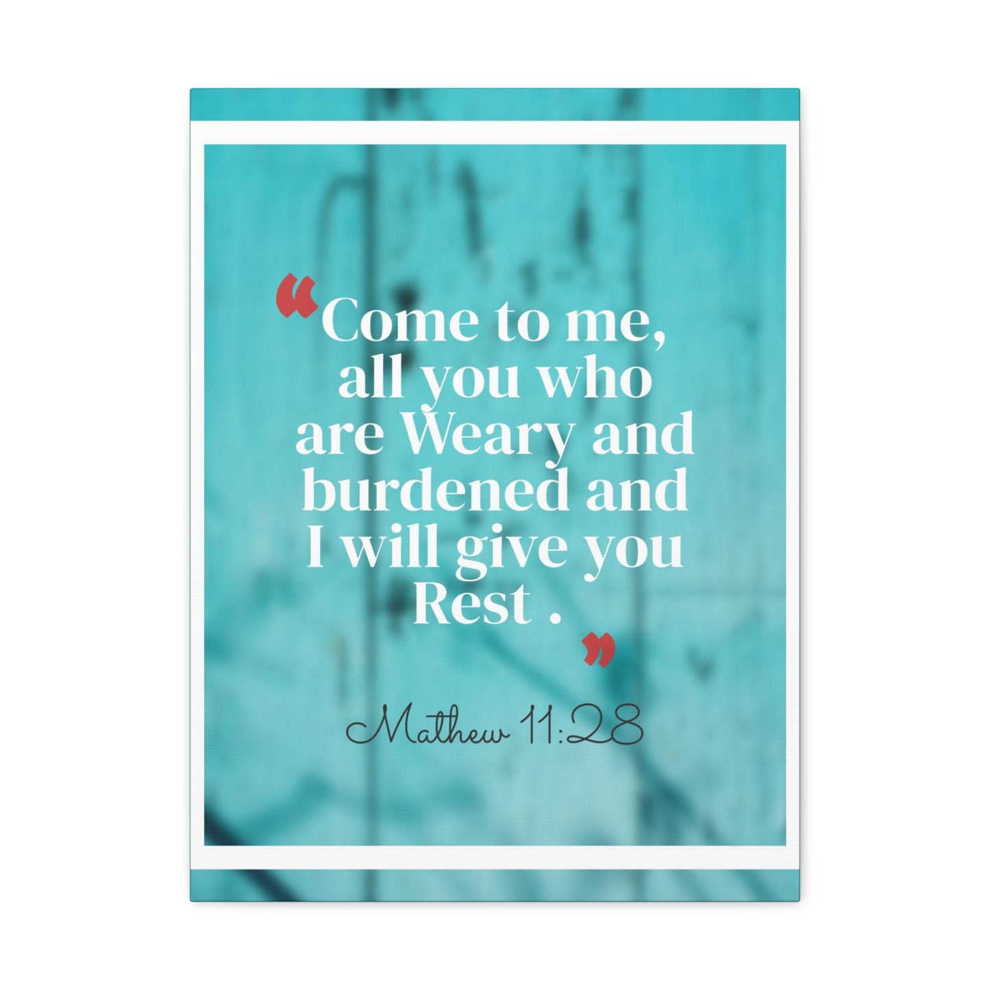 Give You Rest Matthew 11:28 Bible Verse Canvas Christian Wall Art Ready to Hang