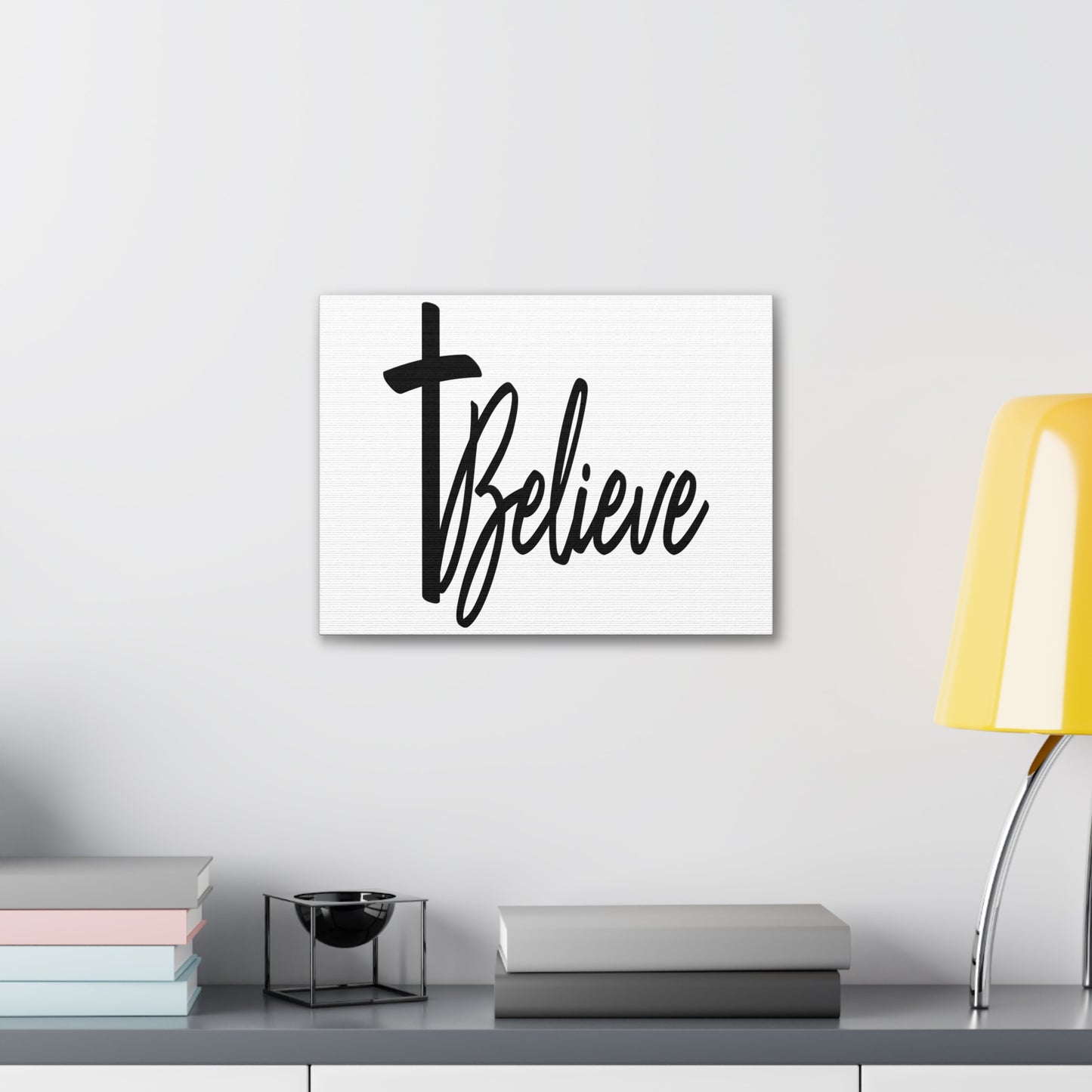 Believe Cross Mark 9:23 Christian Wall Art Print Ready to Hang