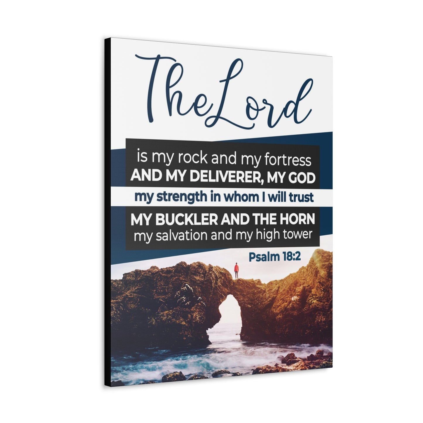 The Lord is My Rock Psalm 18:2 KJV Christian Wall Art Bible Verse Print Ready to Hang