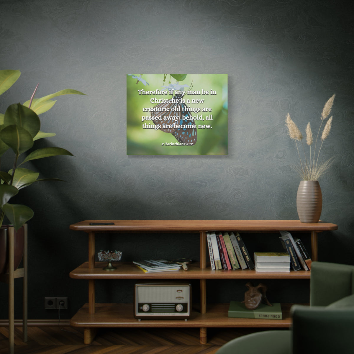 Scripture Canvas New Creature 2 Corinthians 5:17 Christian Wall Art Bible Verse Print Ready to Hang