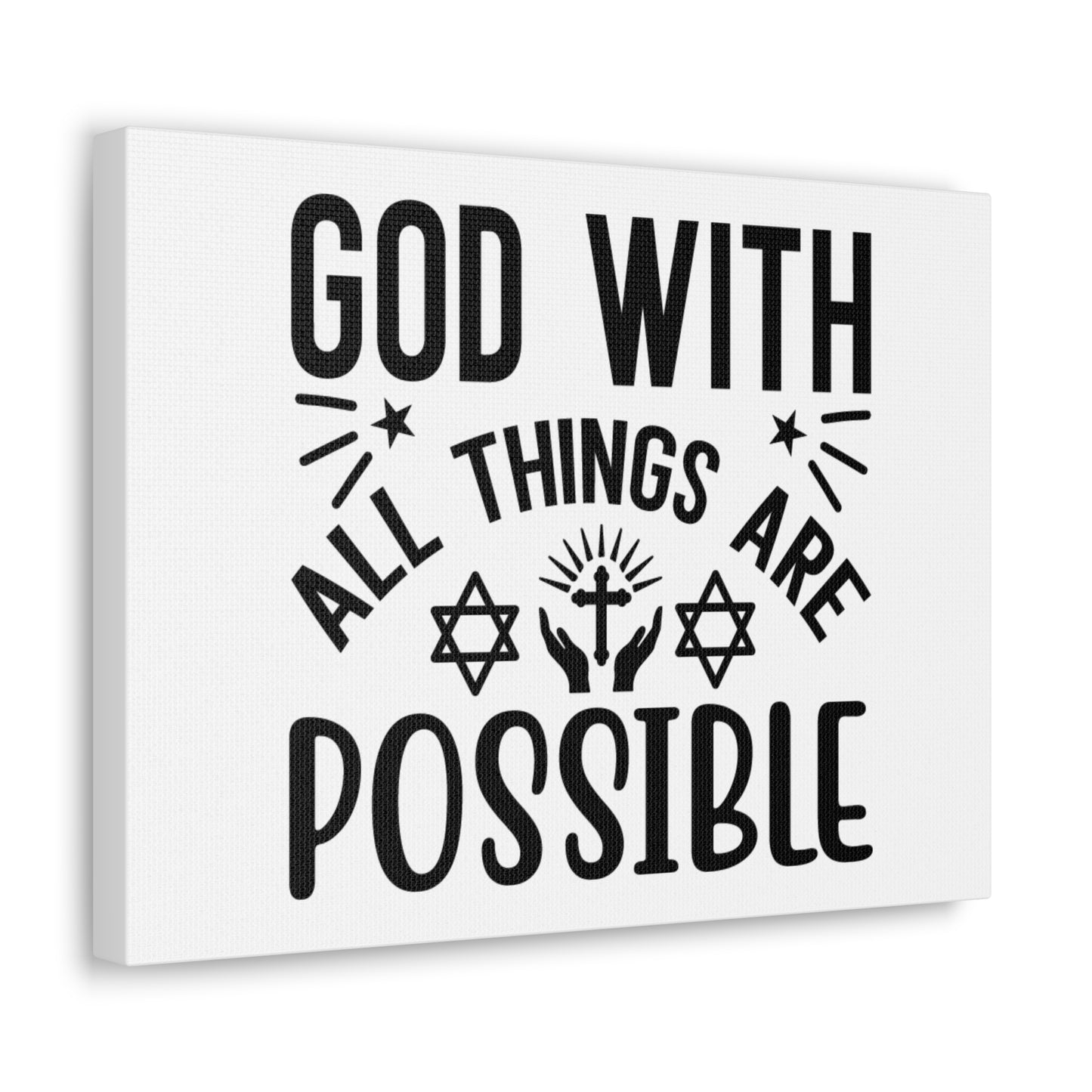 God With All Things Are Possible Luke 1:37 Christian Wall Art Bible Verse Print Ready to Hang