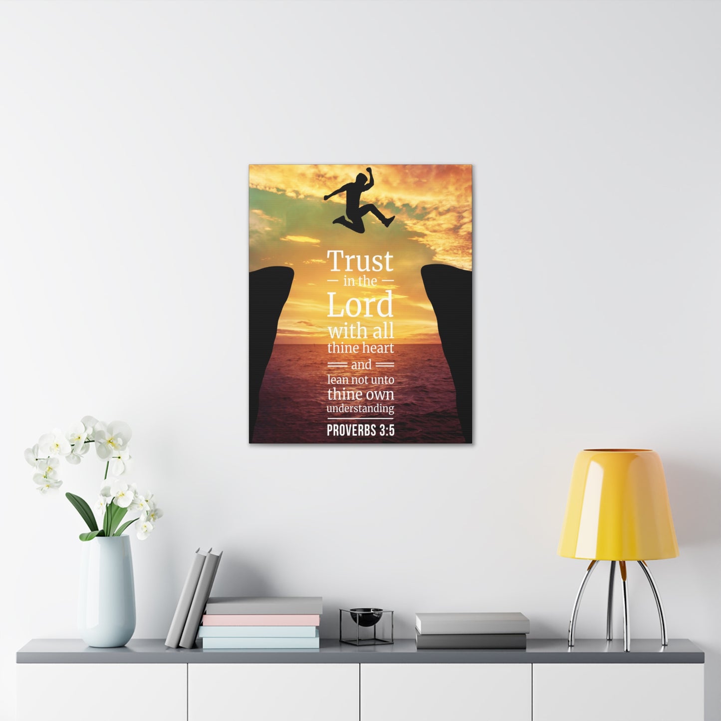 Trust in The Lord Proverbs 3:5 Christian Wall Art Bible Verse Print Ready to Hang