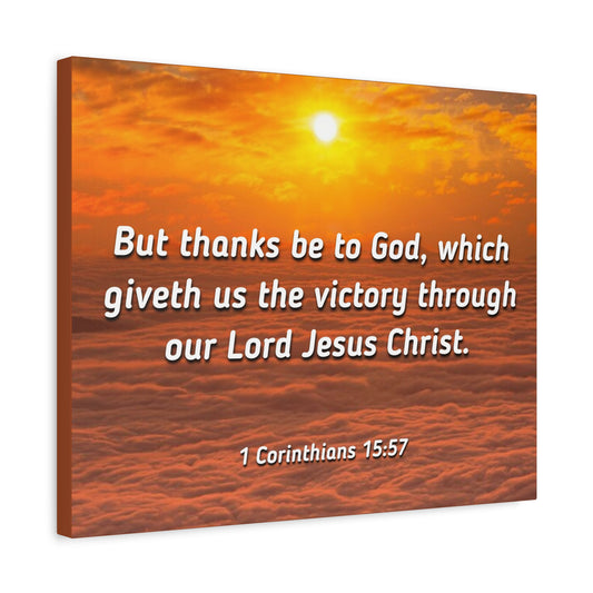 Scripture Canvas The Victory 1 Corinthians 15:57 Christian Wall Art Bible Verse Print Ready to Hang