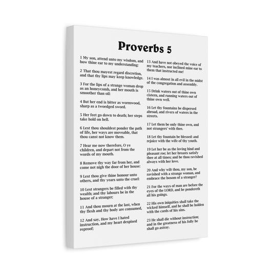 Scripture Walls Proverbs Chapter 5 White Bible Canvas Christian Wall Art Ready to Hang Unframed