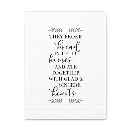Together with Glad & Sincere Acts 2:46 Christian Wall Art Bible Verse Print Ready to Hang