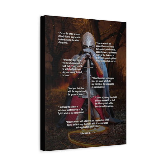 Armour of God Ephesians Bible Verse Canvas Ready to Hang Christian Wall Décor Scripture Art