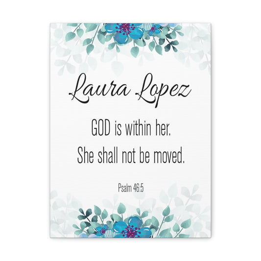 Personalized Scripture Walls God Is Within Her Psalm 46:5 Bible Chapter Canvas Christian Wall Art Ready to Hang