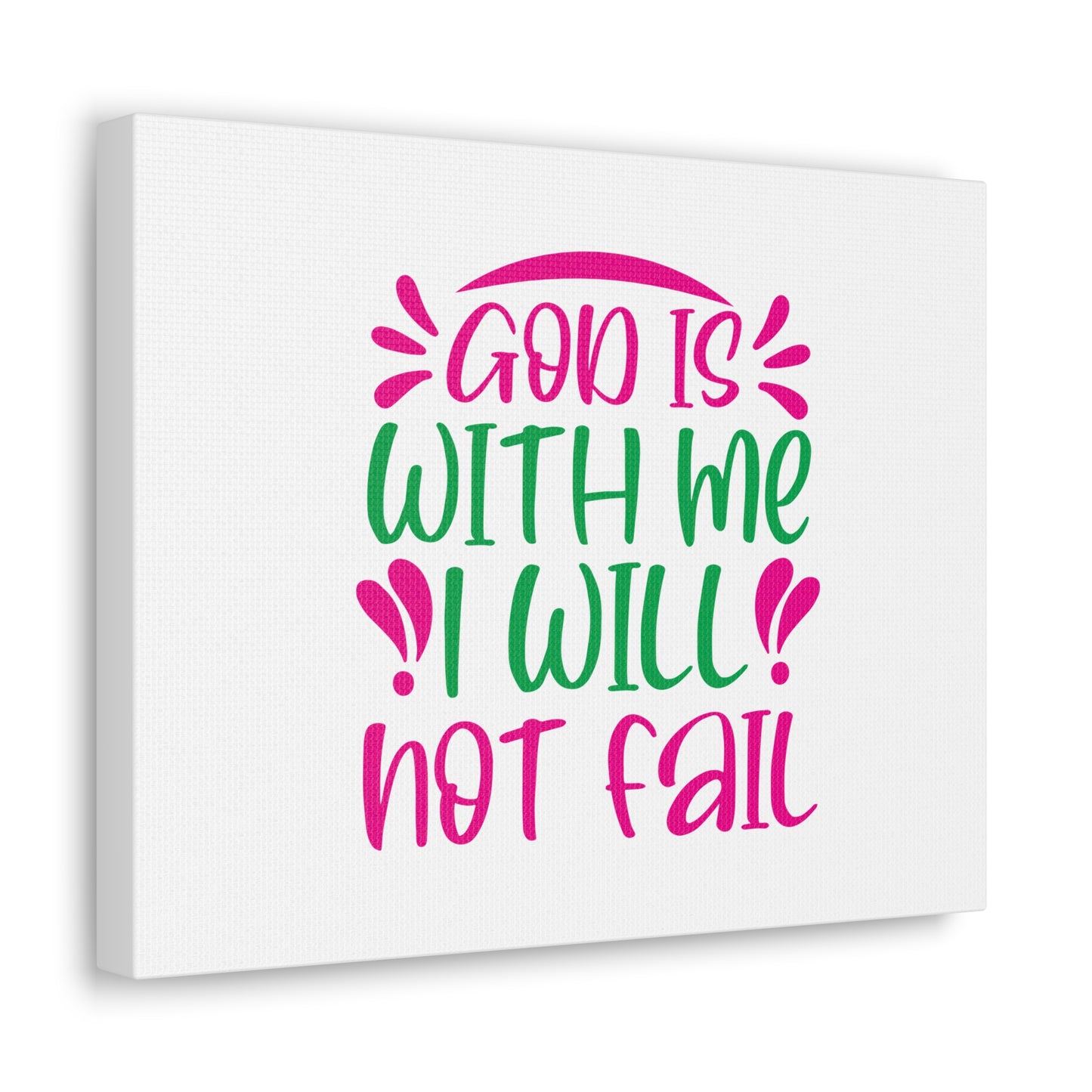 God Is With Me, I Will Not Fail Psalm 46:5 Christian Wall Art Bible Verse Print Ready to Hang