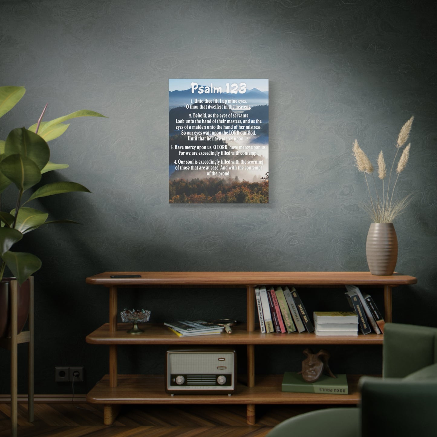 Scripture Walls Unto Thee Psalm 123:3 Christian Wall Art Bible Verse Print Ready to Hang
