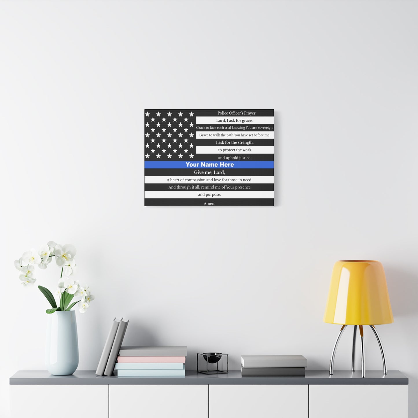 Personalized Police Prayer Bible Canvas Christian Wall Art Ready to Hang Unframed
