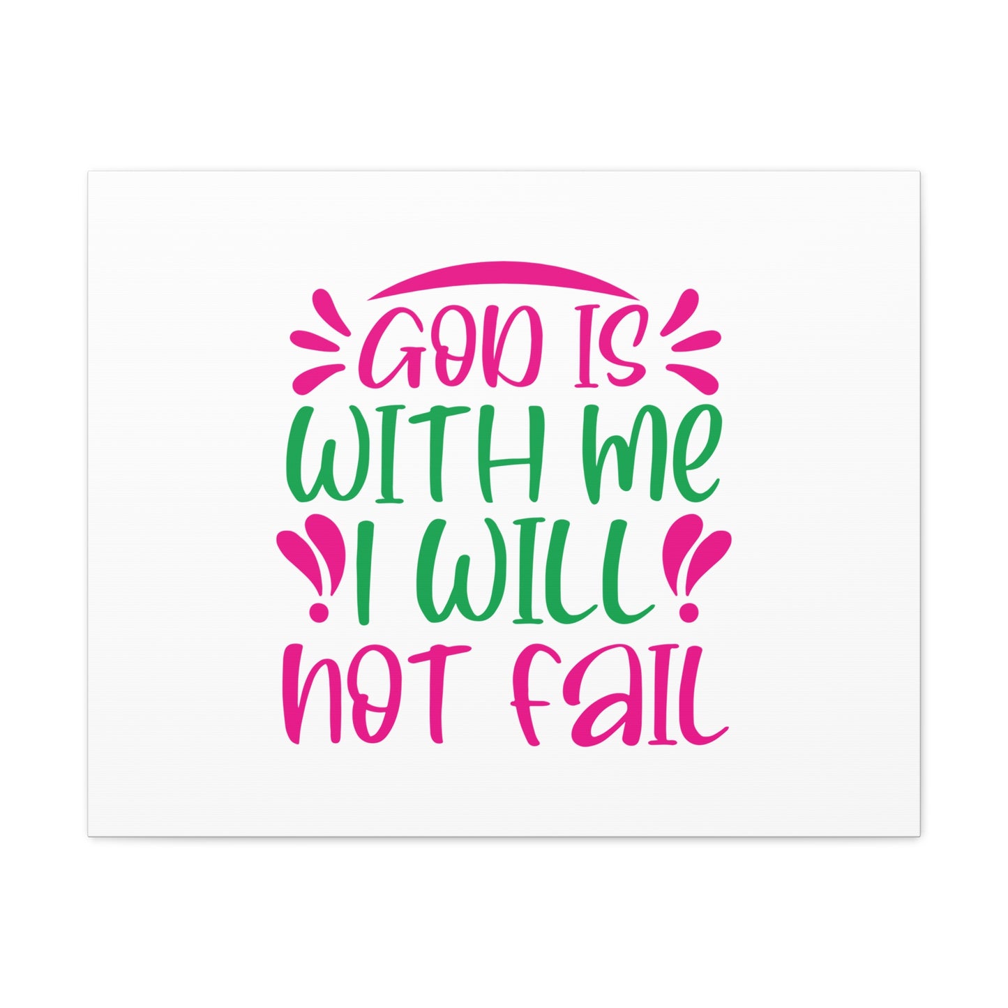 God Is With Me, I Will Not Fail Psalm 46:5 Christian Wall Art Bible Verse Print Ready to Hang