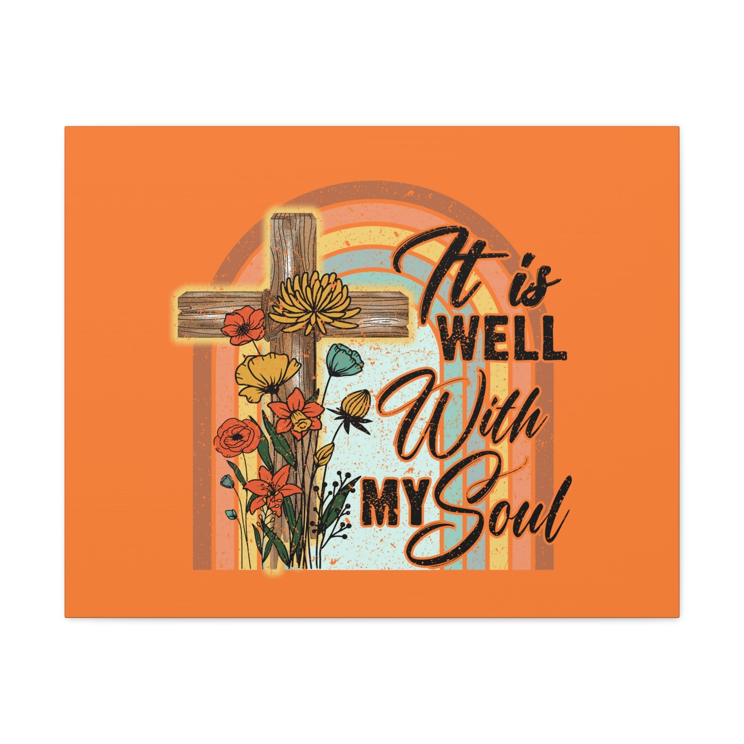 With My Soul Psalm 42:7 Bright Orange Christian Wall Art Bible Verse Print Ready to Hang