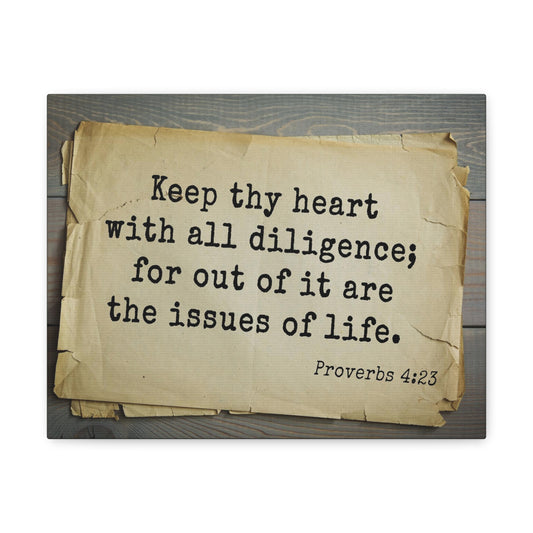 With All Diligence Proverbs 4:23 Bible Verse Canvas Christian Wall Art Bible Verse Print Ready To Hang