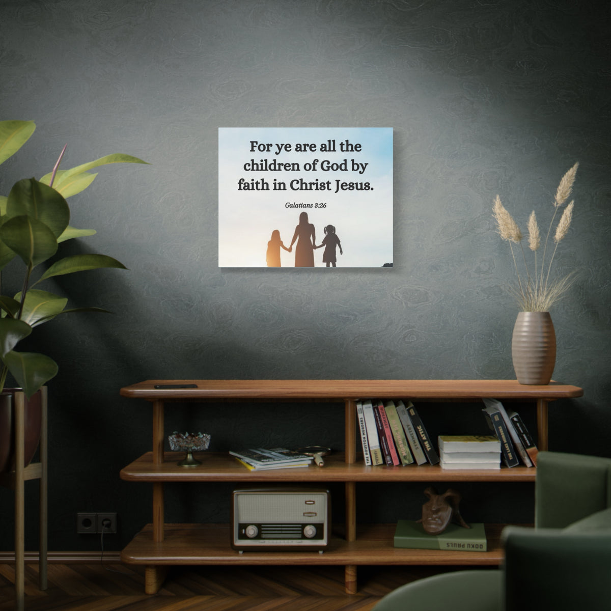 Scripture Canvas By Faith Galatians 3:26 Christian Wall Art Bible Verse Print Ready to Hang