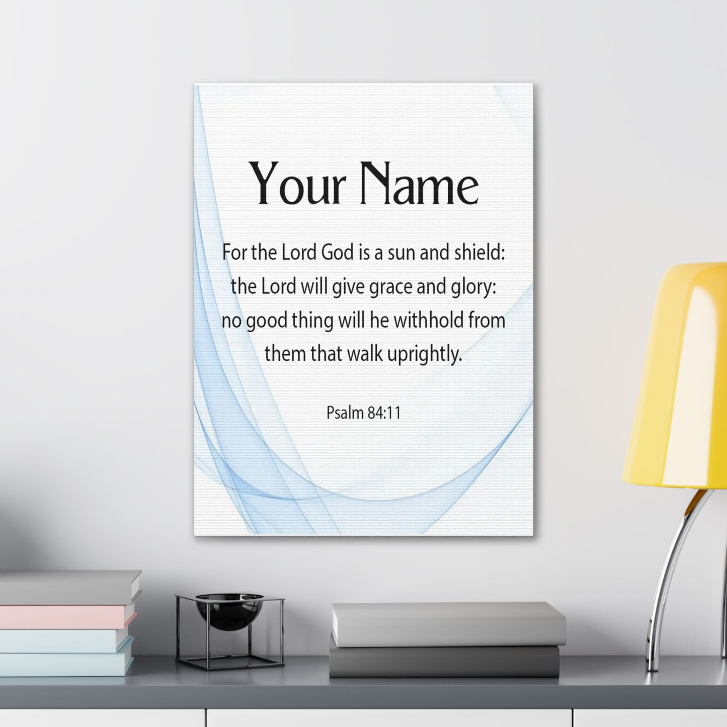 Personalized Psalm 84:11 Bible Chapter Canvas Christian Wall Art Ready to Hang
