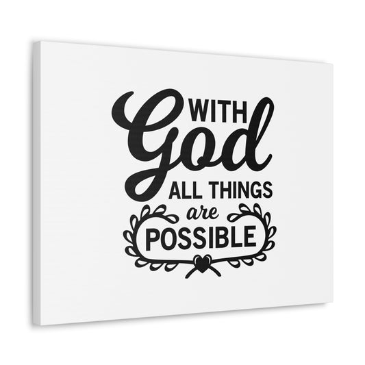 With Good All Things Are Possible Luke 1:37 Christian Wall Art Bible Verse Print Ready to Hang