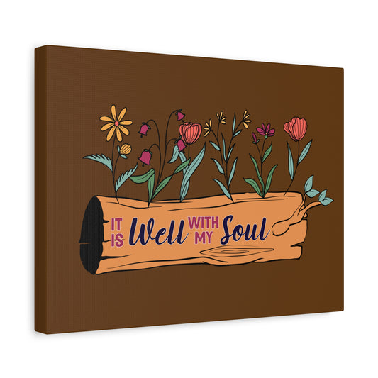 Scripture Canvas With My Soul Flower Psalm 42:7 Christian Wall Art Bible Verse Print Ready to Hang