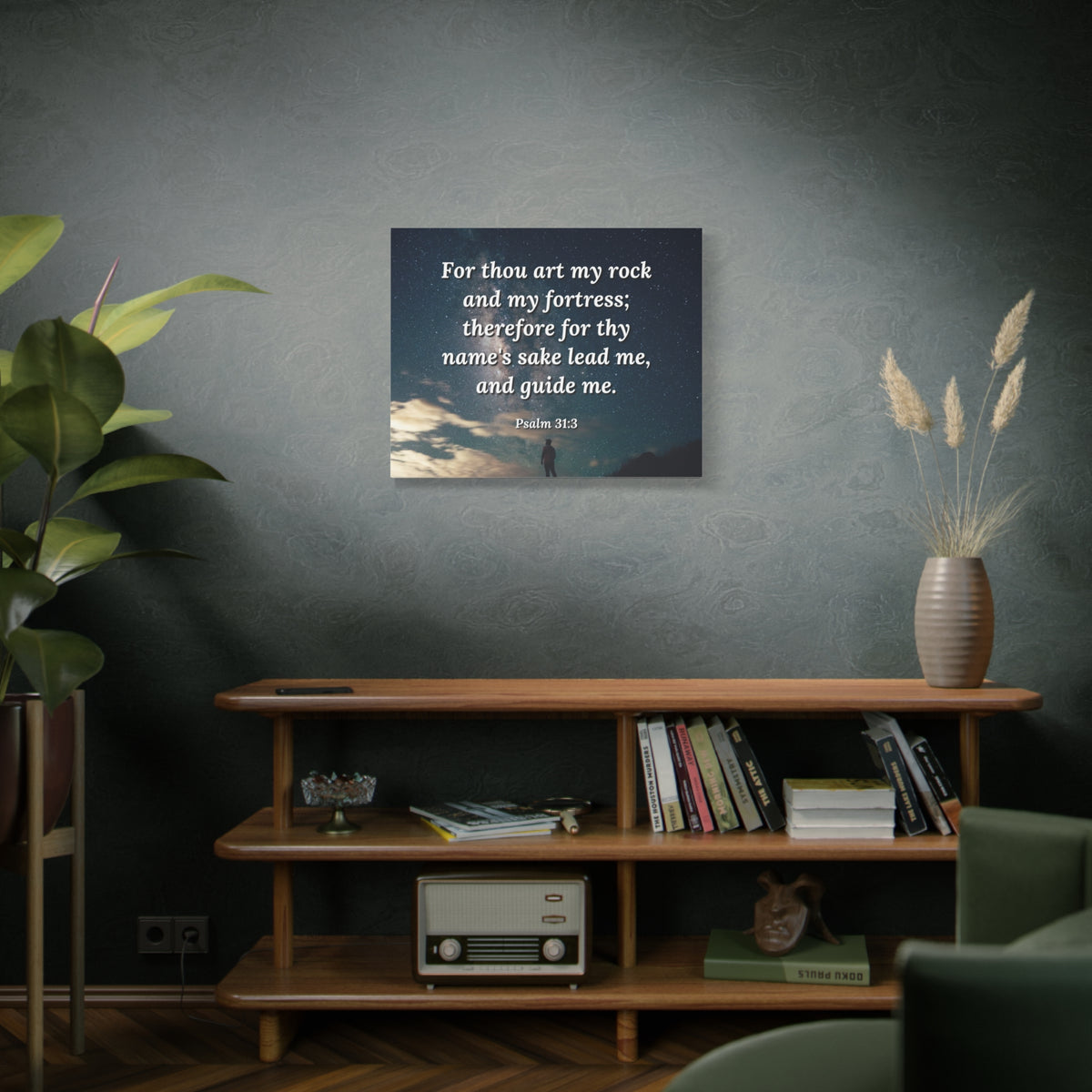 Scripture Canvas Guide Me Psalms 31:3 Christian Wall Art Bible Verse Print Ready to Hang