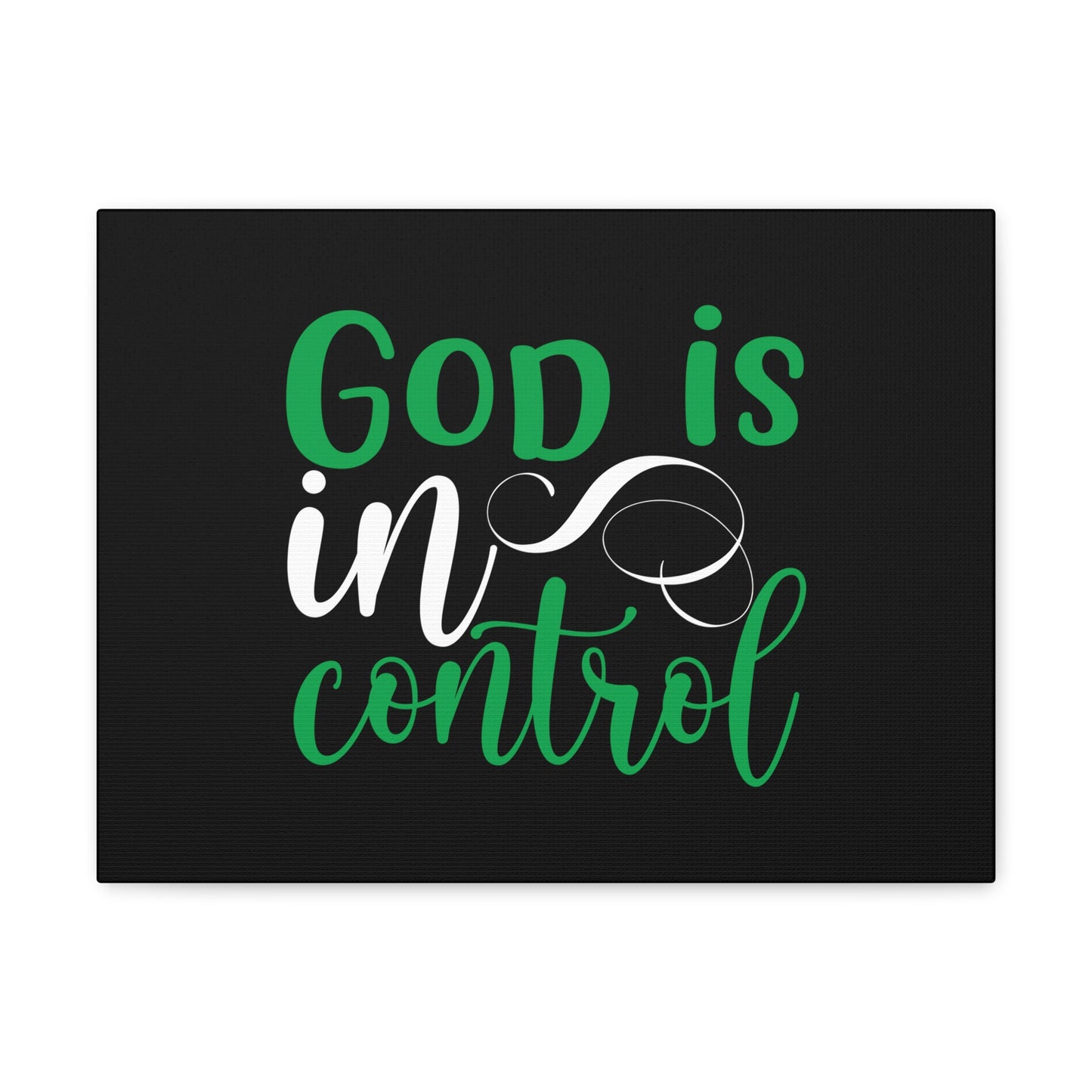 God Is In Control Psalm 27:1 Green Christian Wall Art Bible Verse Print Ready to Hang