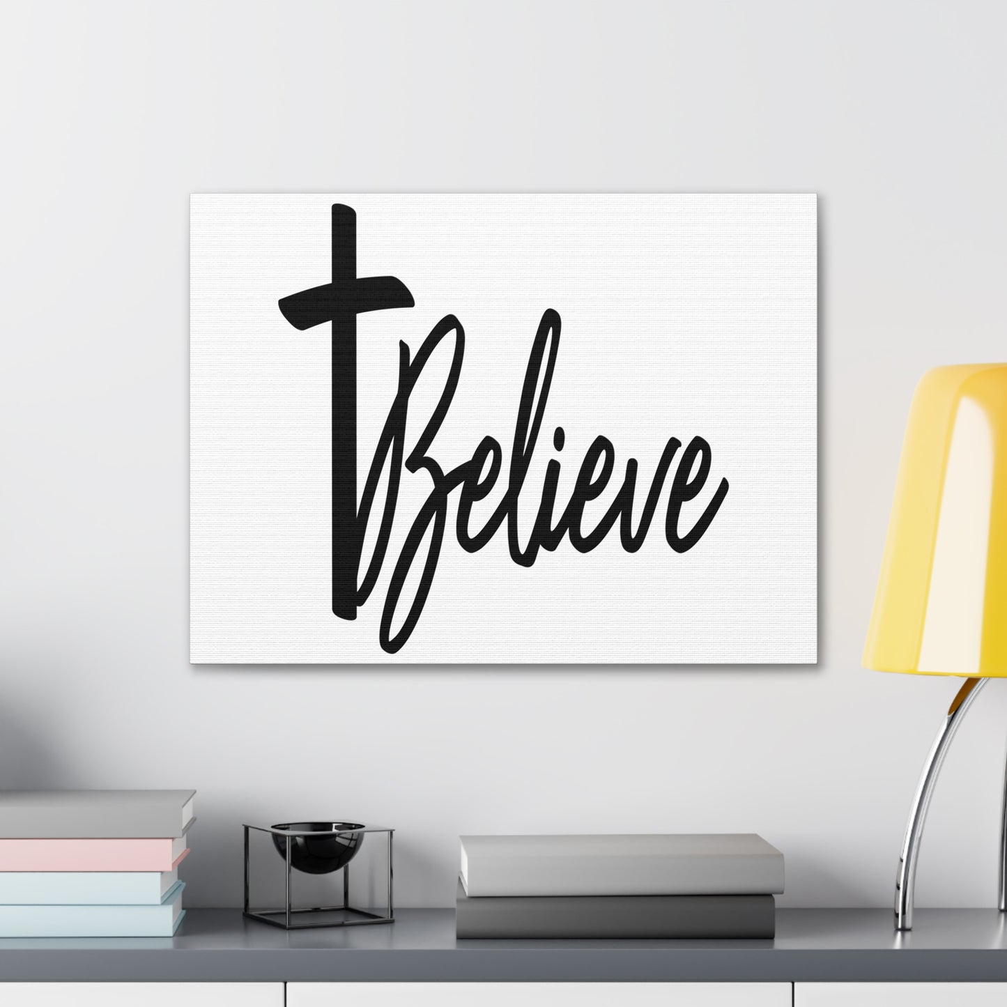 Believe Cross Mark 9:23 Christian Wall Art Print Ready to Hang