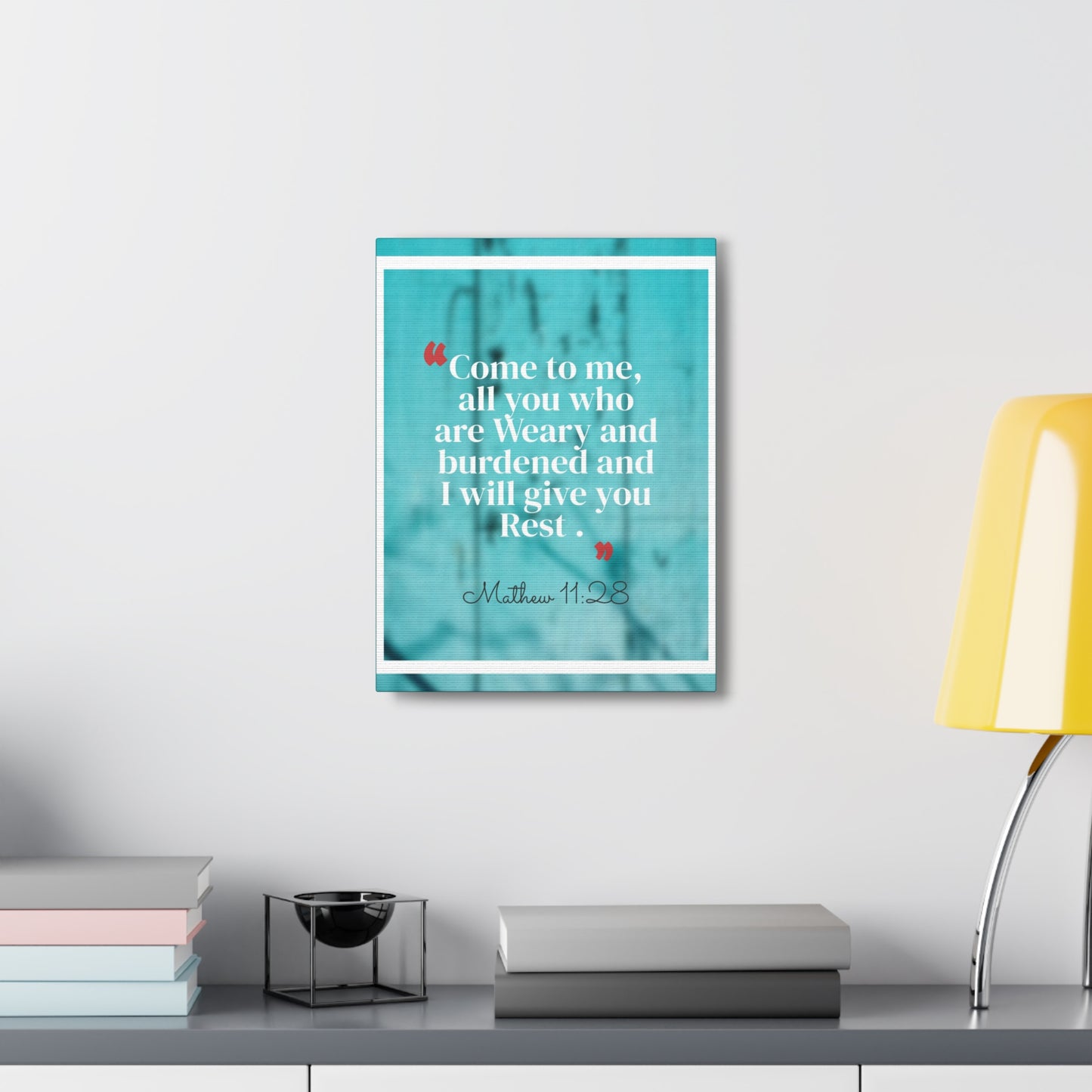 Give You Rest Matthew 11:28 Bible Verse Canvas Christian Wall Art Ready to Hang