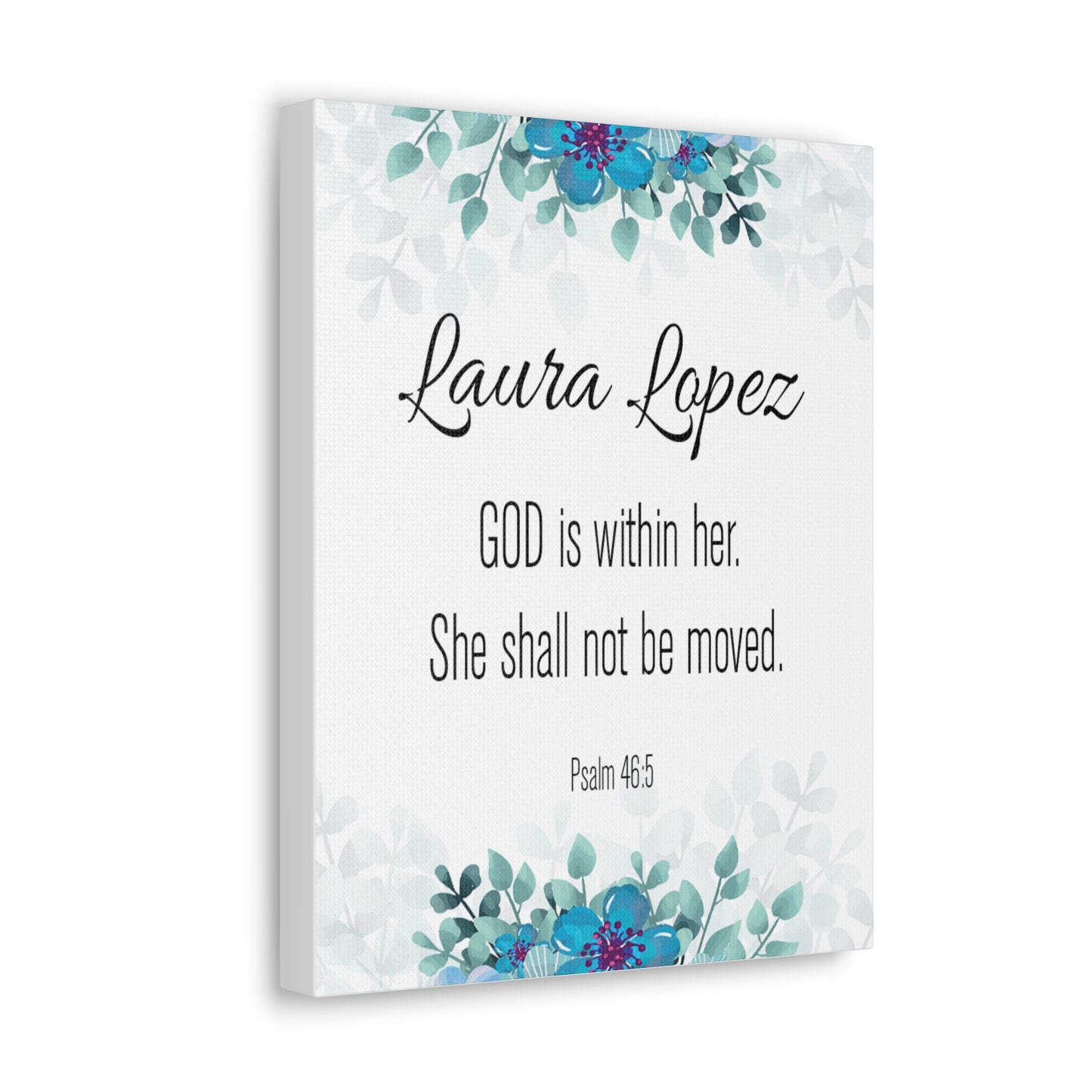 Personalized Scripture Walls God Is Within Her Psalm 46:5 Bible Chapter Canvas Christian Wall Art Ready to Hang