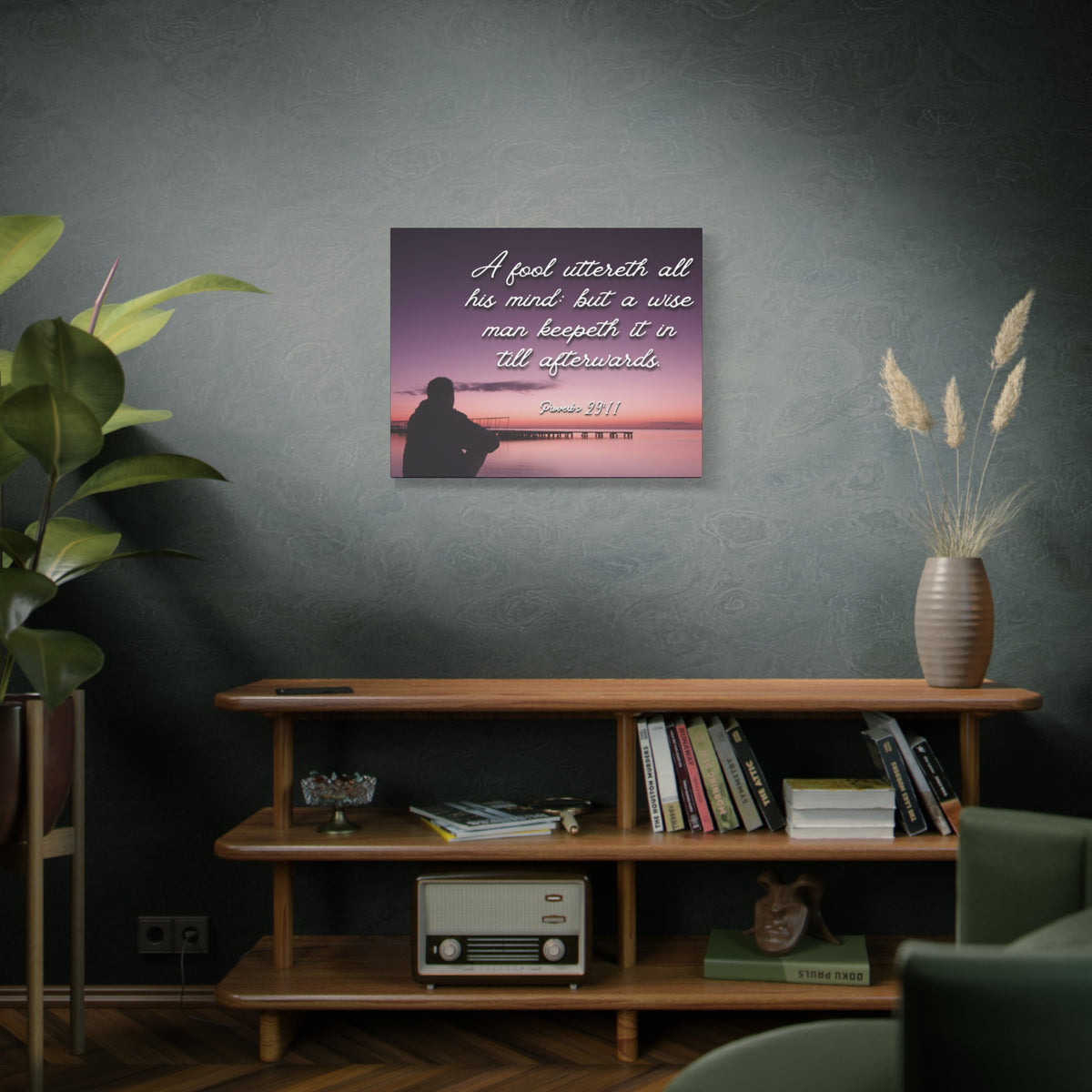 Scripture Canvas A Wise Man Proverbs 29:11 Christian Wall Art Bible Verse Print Ready to Hang