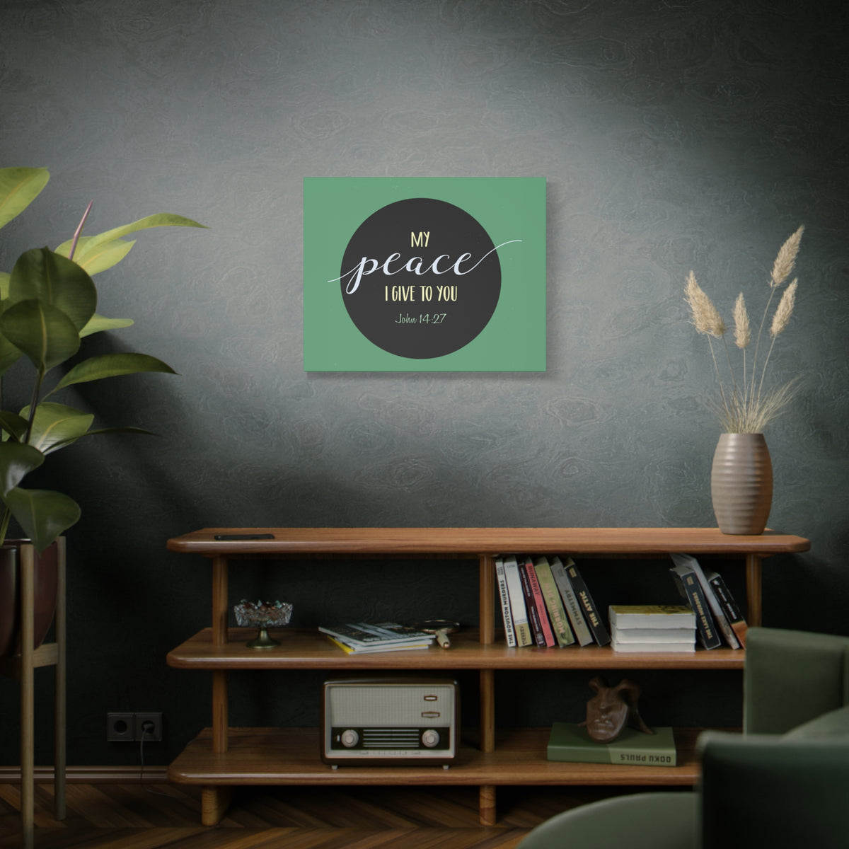 Scripture Canvas My Peace I Give To You John 14:27 Christian Wall Art Bible Verse Print Ready to Hang