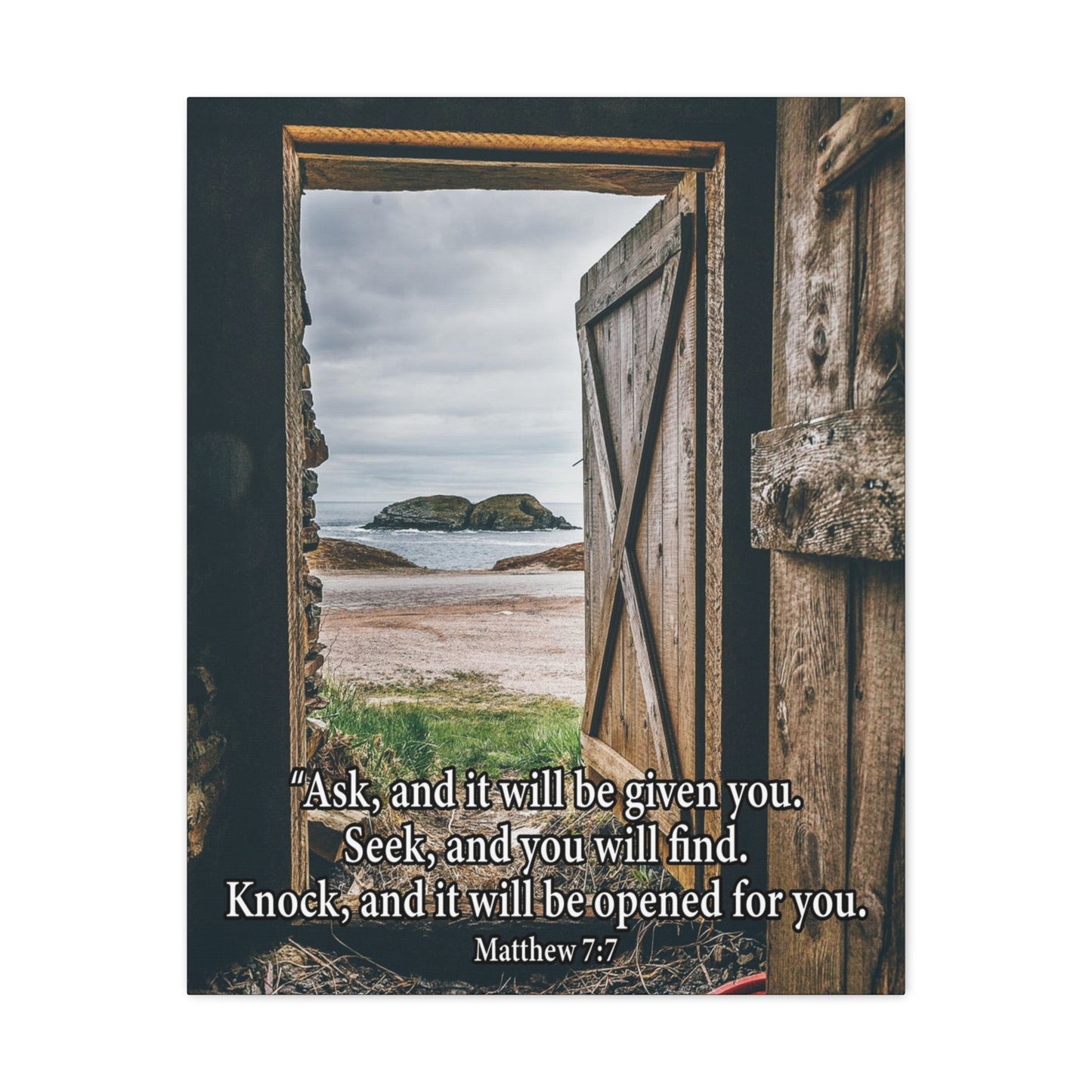 Ask & You Shall Receive Mathew 7:7 Christian Wall Art Bible Verse Print Ready to Hang