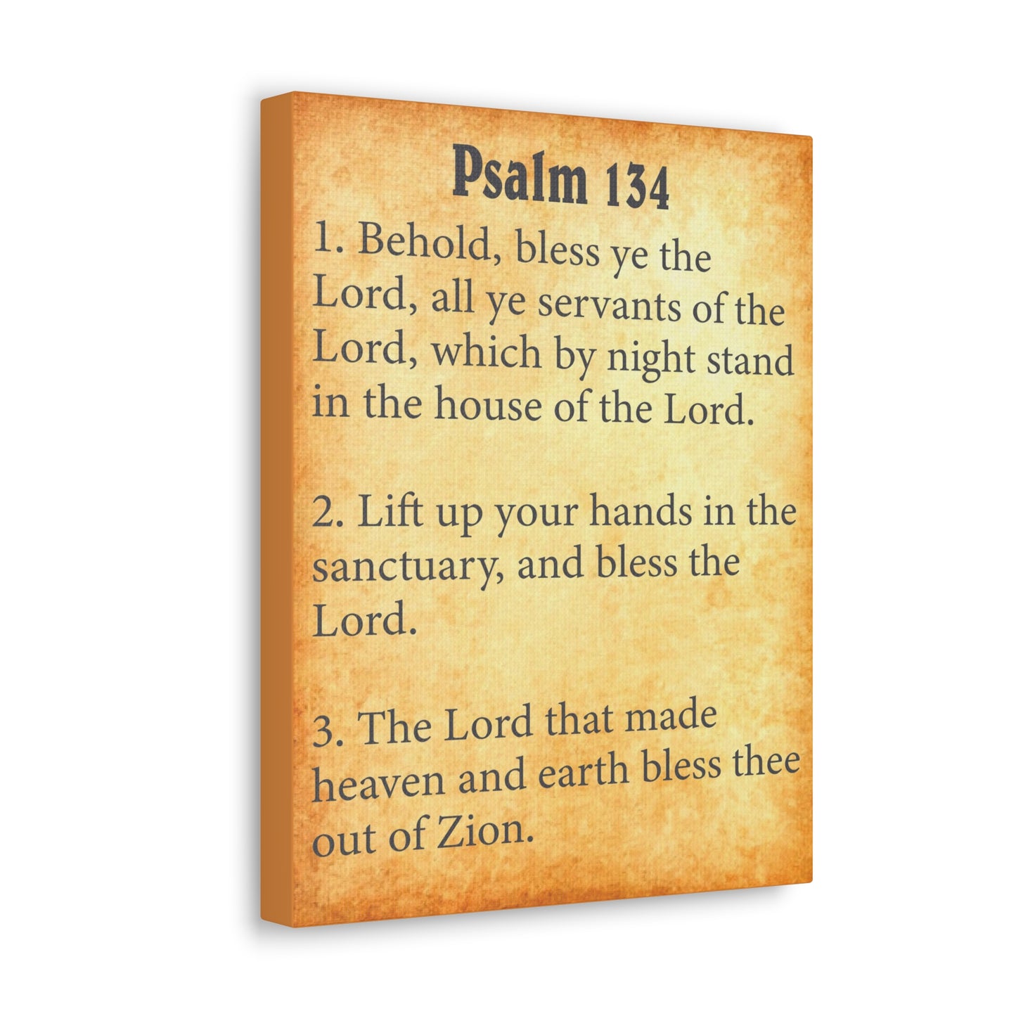 Psalm 134 Gold Bible Chapter Canvas Christian Wall Art Ready to Hang
