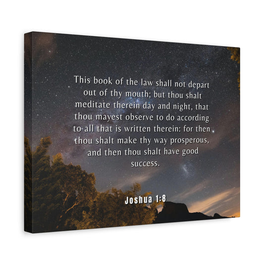 Scripture Canvas Good Success Joshua 1:8 Christian Wall Art Bible Verse Print Ready to Hang