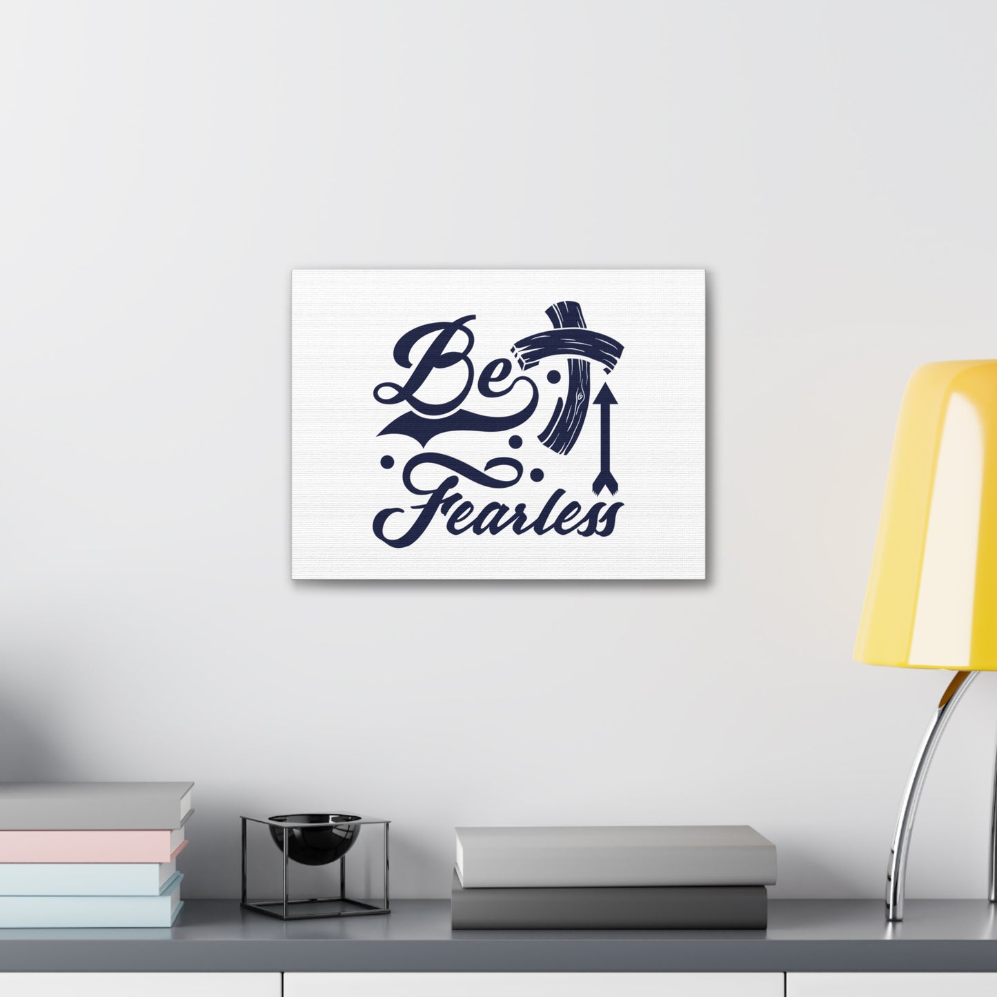 Be Fearless 2 Timothy 1:7 Blue Cross Christian Wall Art Bible Verse Print Ready to Hang