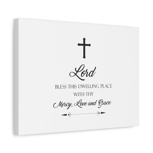 Scripture Canvas Lord Bless This Dwelling Place Psalm 23:6 Christian Wall Art Bible Verse Print Ready to Hang