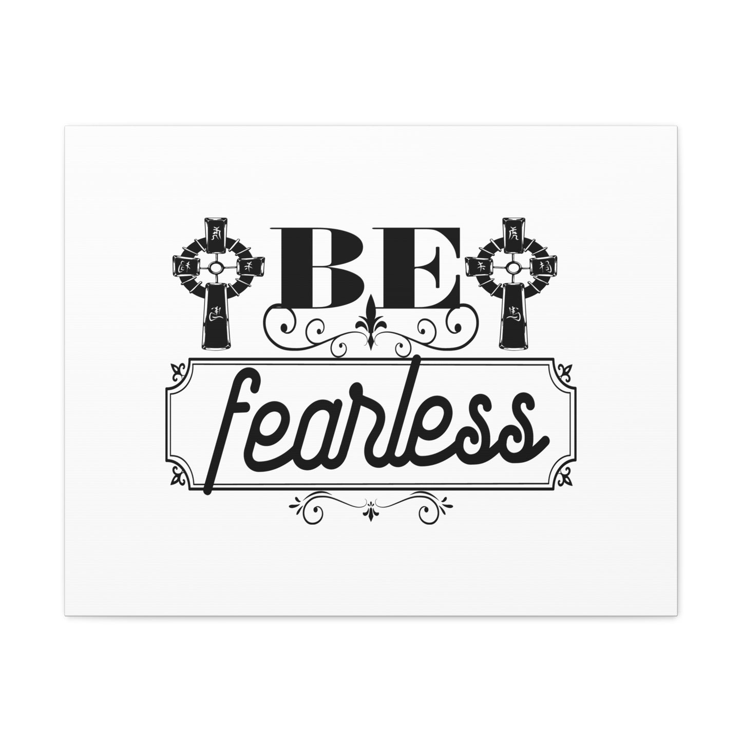 Be Fearless 2 Timothy 1:7 Ornamental Cross Christian Wall Art Bible Verse Print Ready to Hang