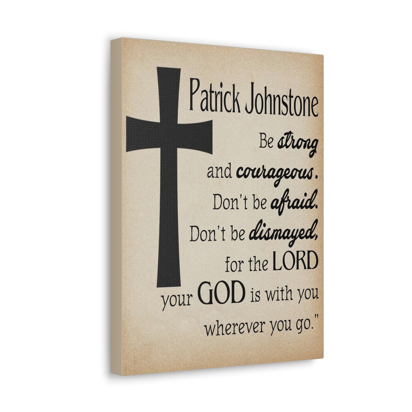 Personalized Joshua 1:9 Cross Bible Chapter Canvas Christian Wall Art Ready to Hang