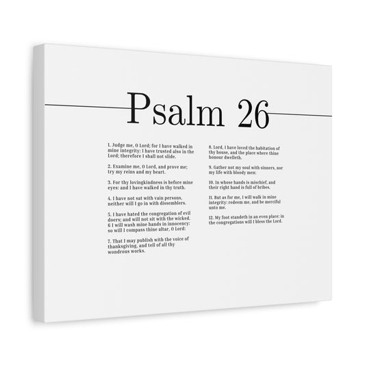 Scripture Canvas Judge Me, O Lord Psalm 26 Christian Wall Art Bible Verse Print Ready to Hang