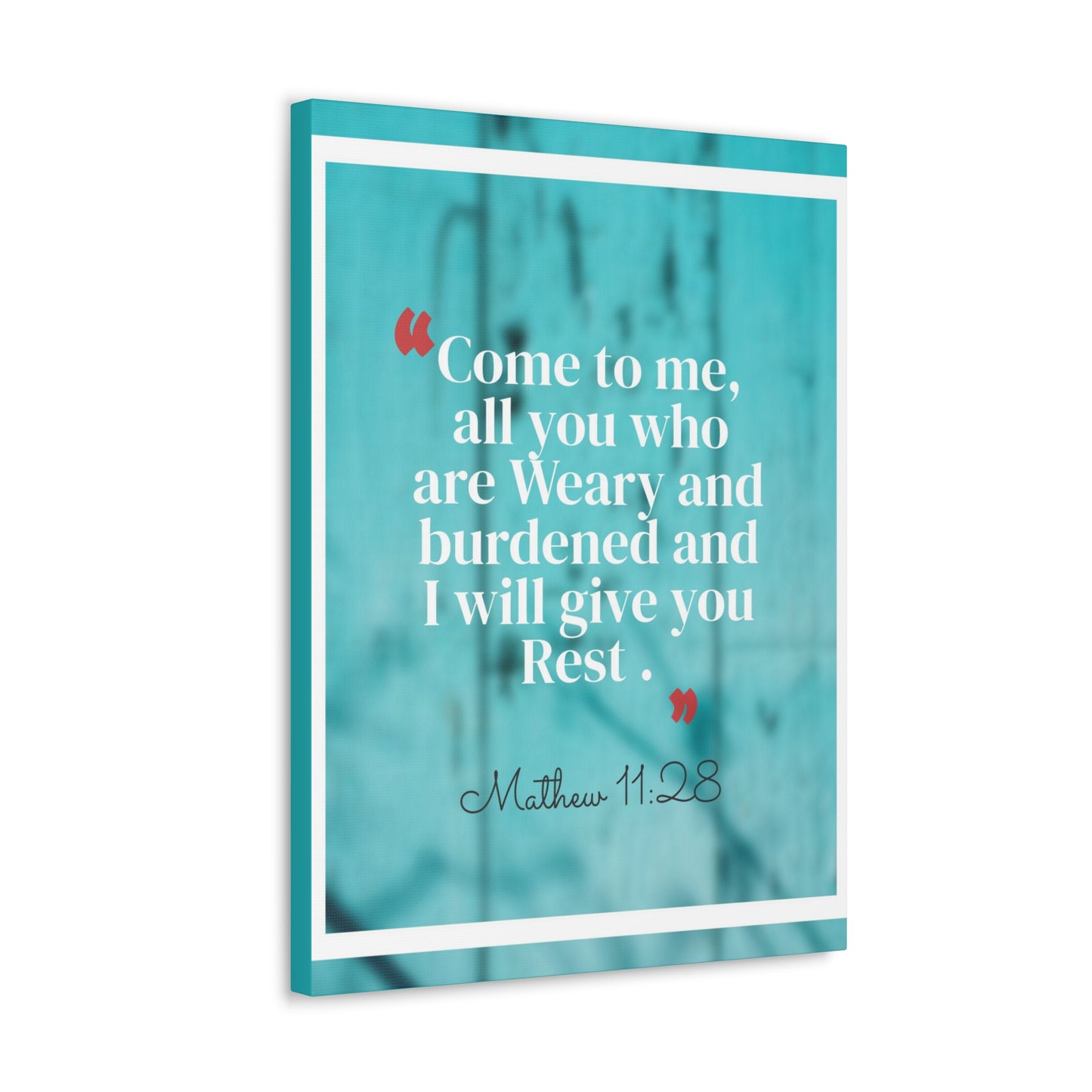 Give You Rest Matthew 11:28 Bible Verse Canvas Christian Wall Art Ready to Hang